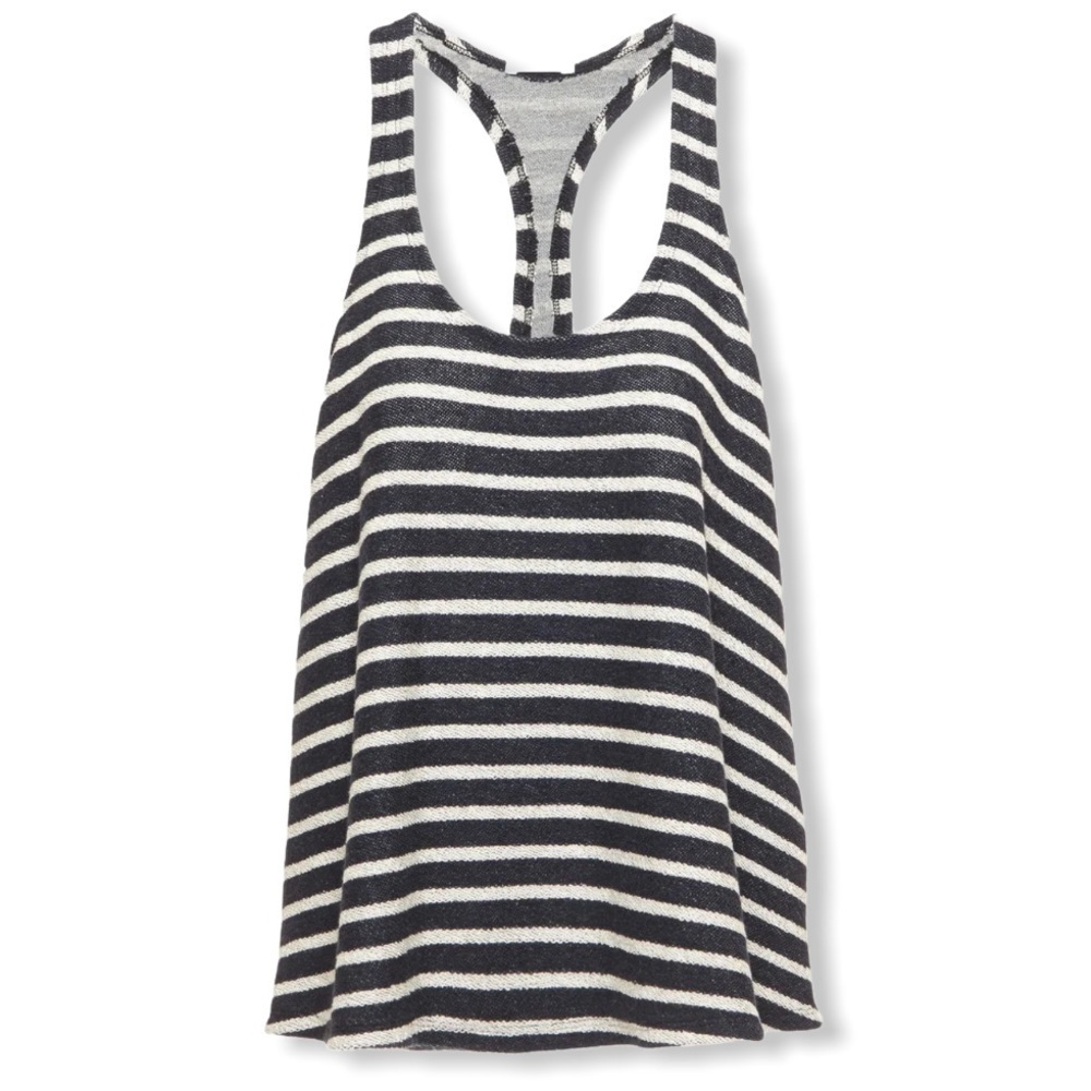 EBERJEY EUGENE In Indigo & Ivory Track Tank Top